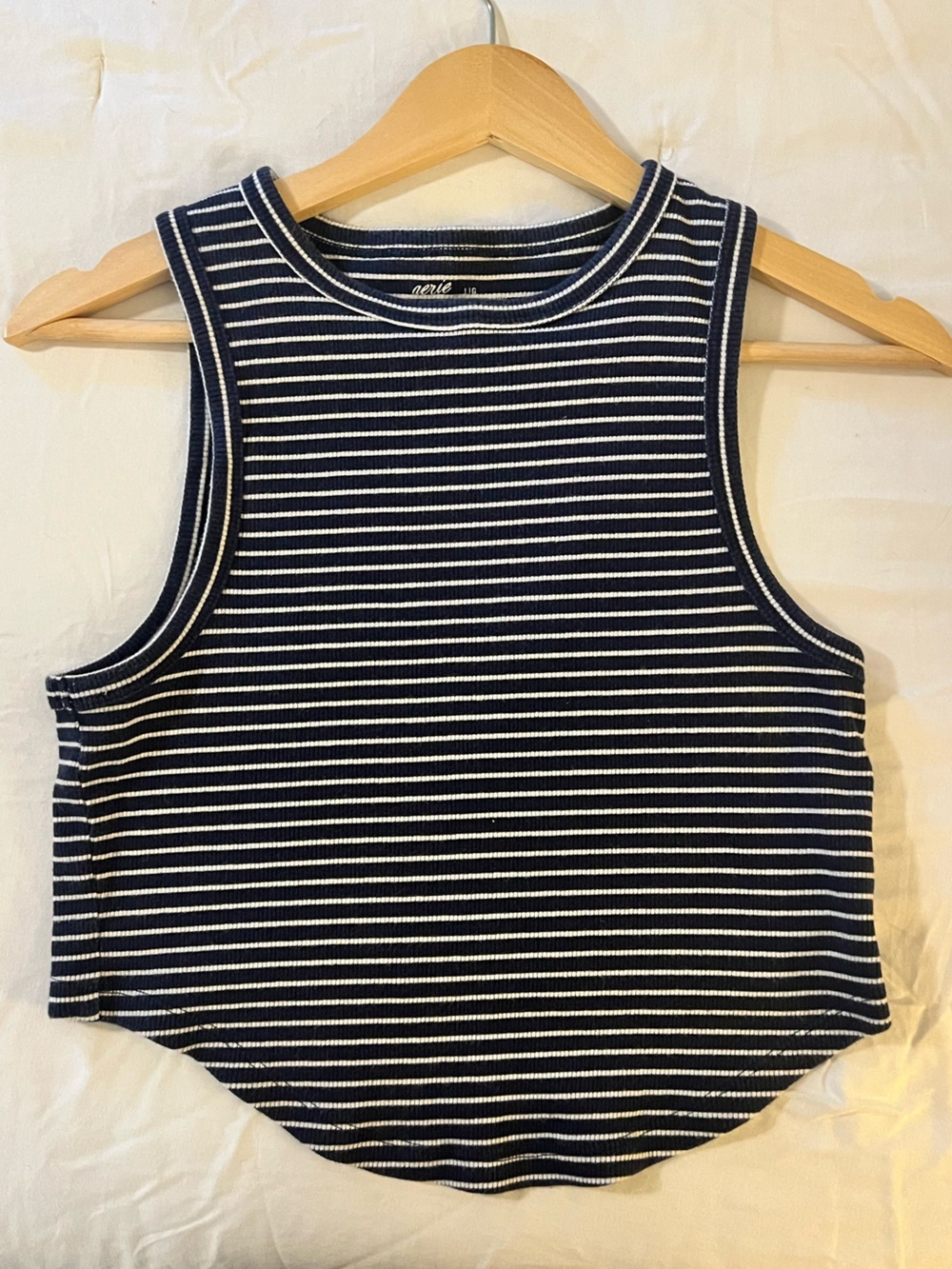 95% Cotton Aerie Navy/White Stripe Tank